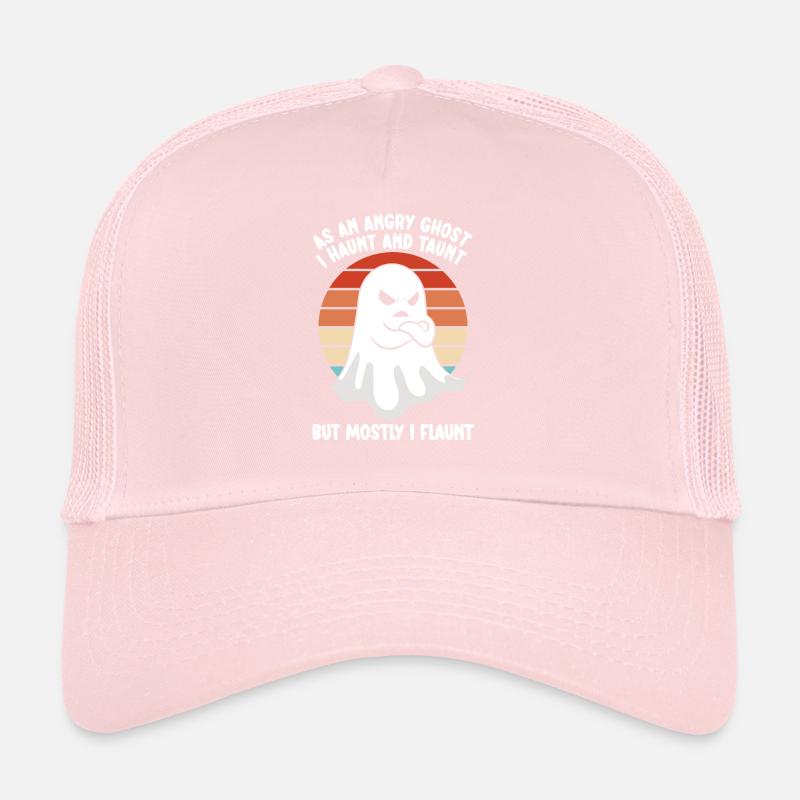 Ghostbusters Funny Ghost Angry Ghost Trucker Cap