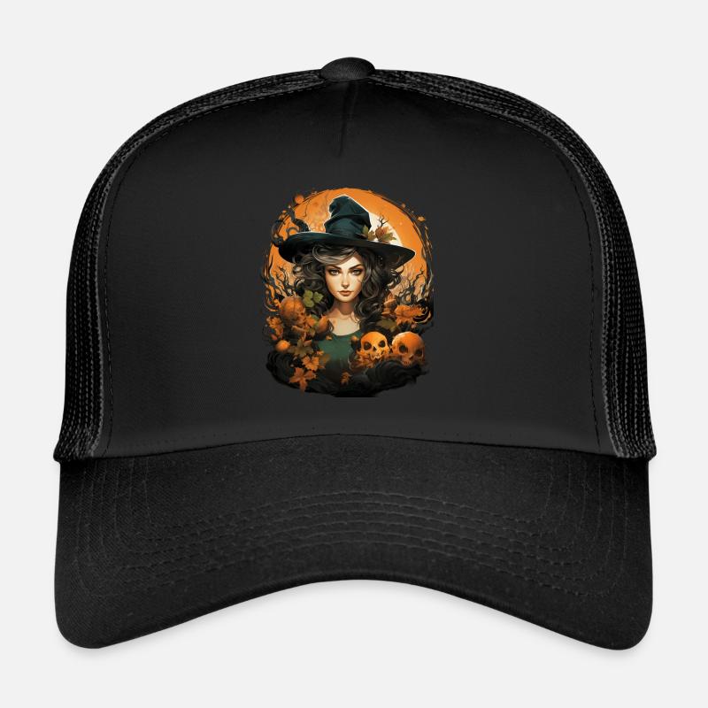 Halloween Witch I Cartoon Style I Witch Trucker Cap