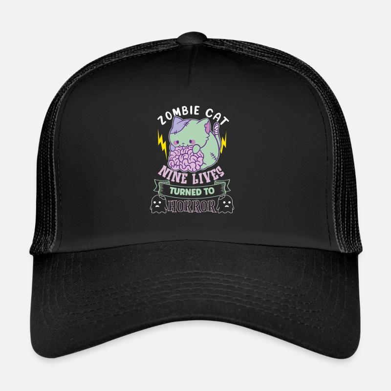 Zombie Cat Undead Kitty Horror Meow Creepy Casquette trucker 