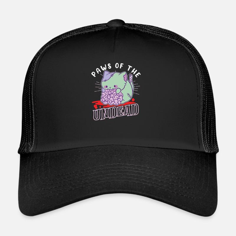 Zombie Cat Undead Kitty Horror Meow Creepy Casquette trucker 