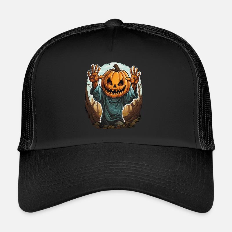 Halloween Emerging Hands Citrouille effrayante Casquette trucker 