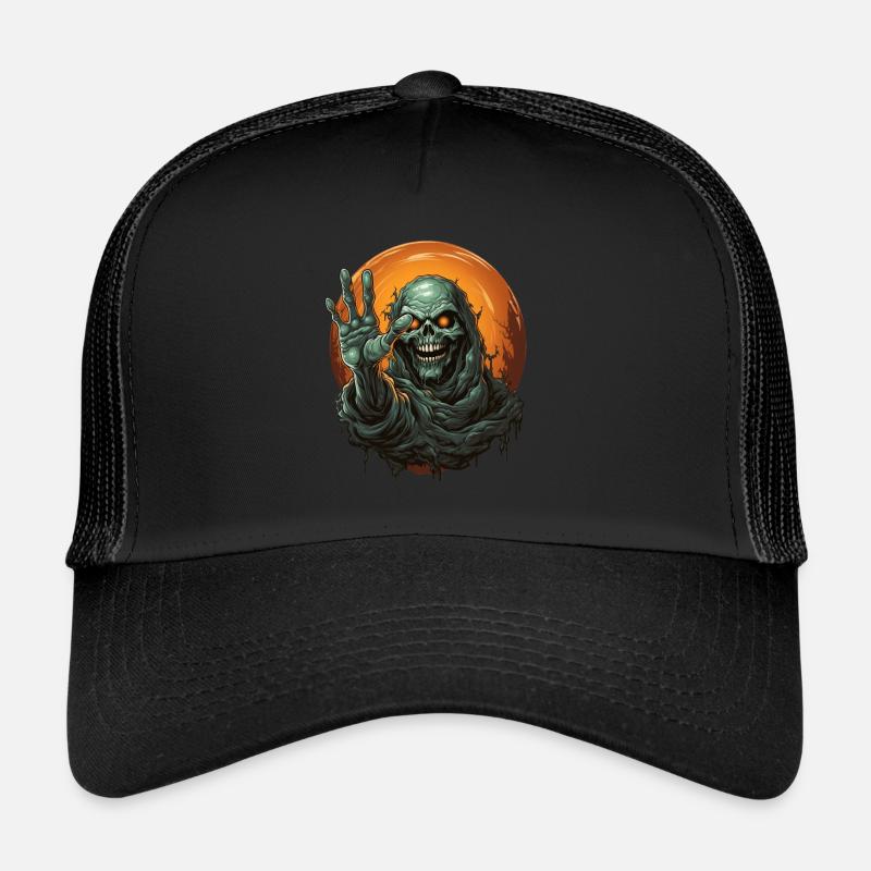 Halloween Emerging Hands Citrouille effrayante Casquette trucker 