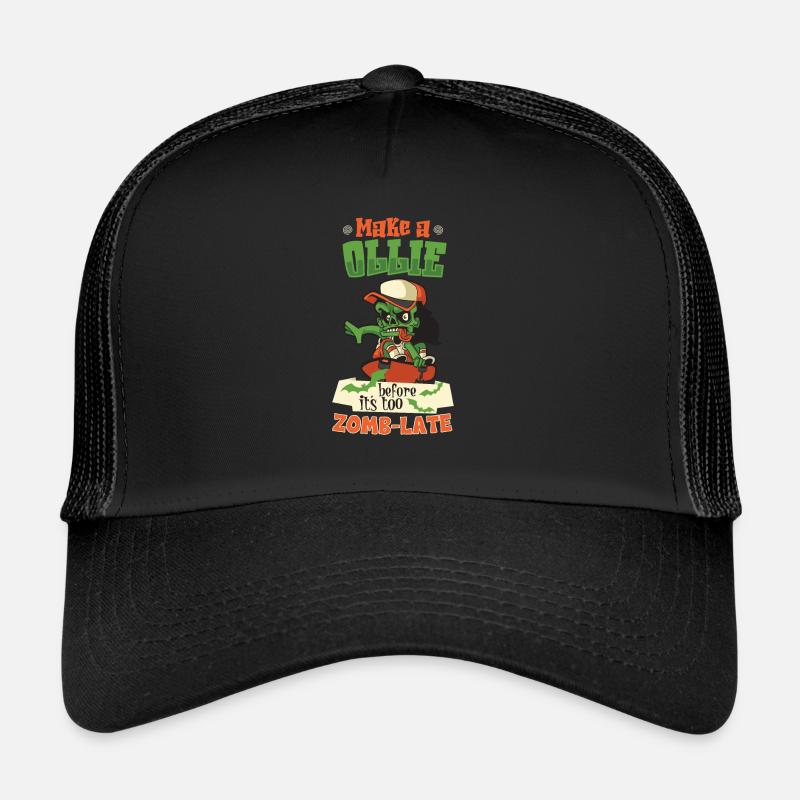 Horror Skateboarder Halloween Skateboard Geschenk - Trucker Cap - Schwarz/Schwarz