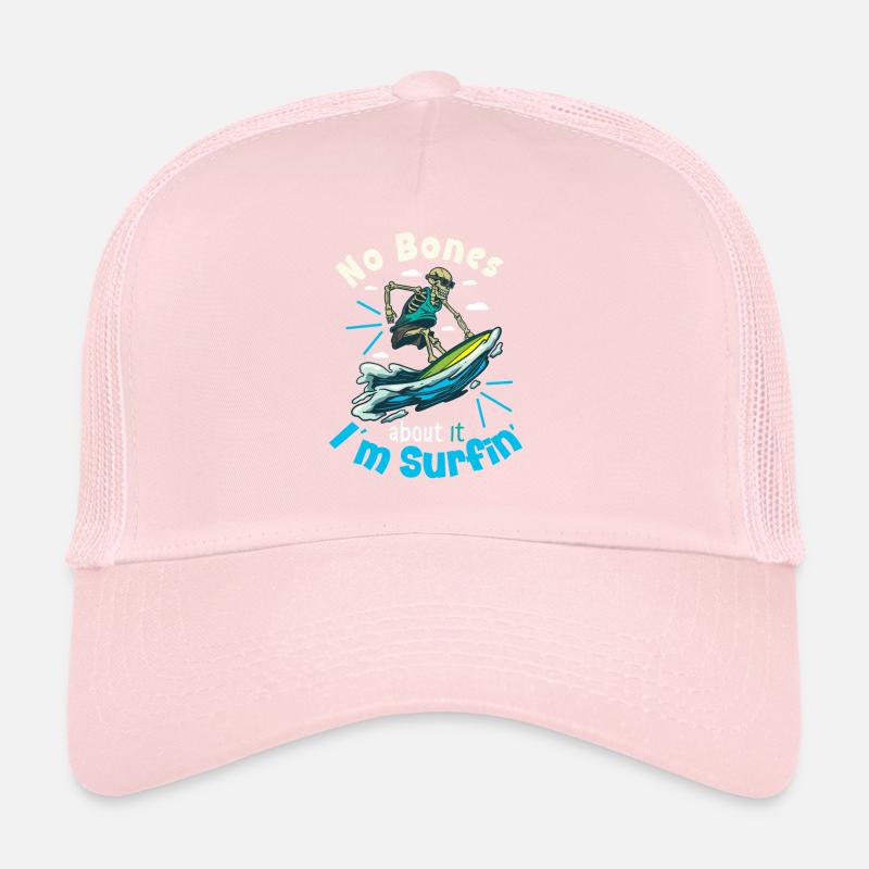 Drôle de surfeur, la plage de squelette Stoke Surf Casquette trucker 