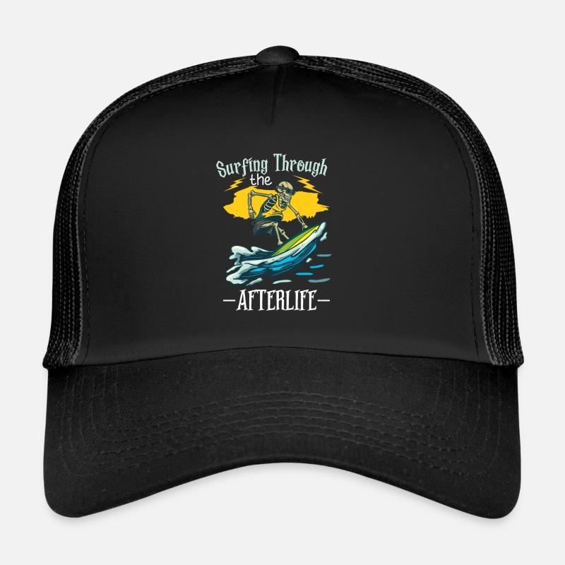 Funny Surfer, The Skeleton Beach Stoke Surf Trucker Cap