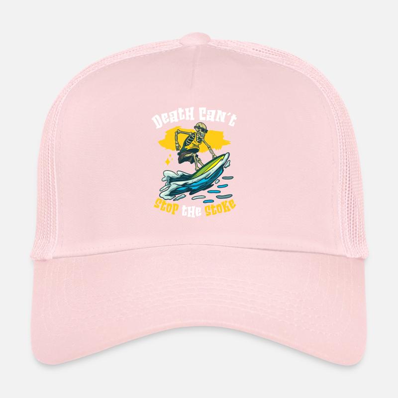 Drôle de surfeur, la plage de squelette Stoke Surf Casquette trucker 