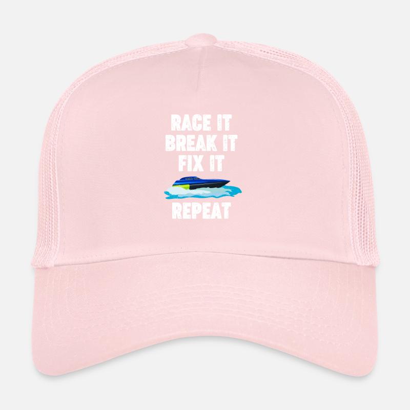 Race It Break It Fix It Rc Boat Lover Captain Trucker Cap