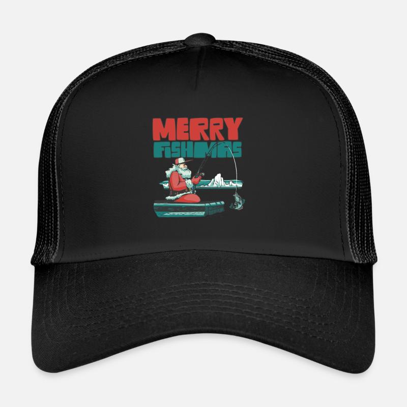 Costume de Noël de pêche Joyeux Fishmas Drôle Casquette trucker 