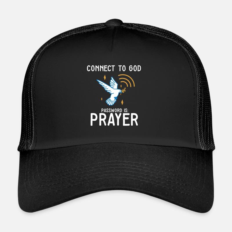 Connectez-vous à l'équipe de Dieu Jésus Croyant Écriture - Casquette trucker - noir/noir