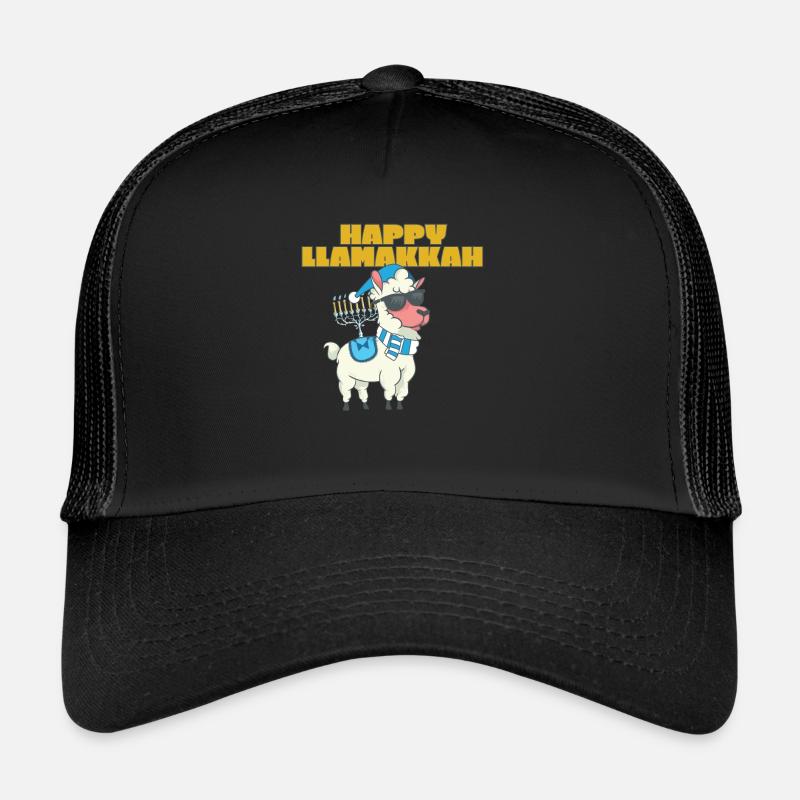 Joyeux lama de Noël juif de Noël de Llamakkah Hanoukka. Casquette trucker 
