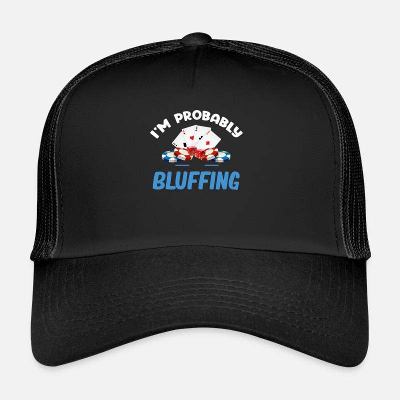 Ich Bluffe Wahrscheinlich Einen Lustigen - Trucker Cap - Schwarz/Schwarz