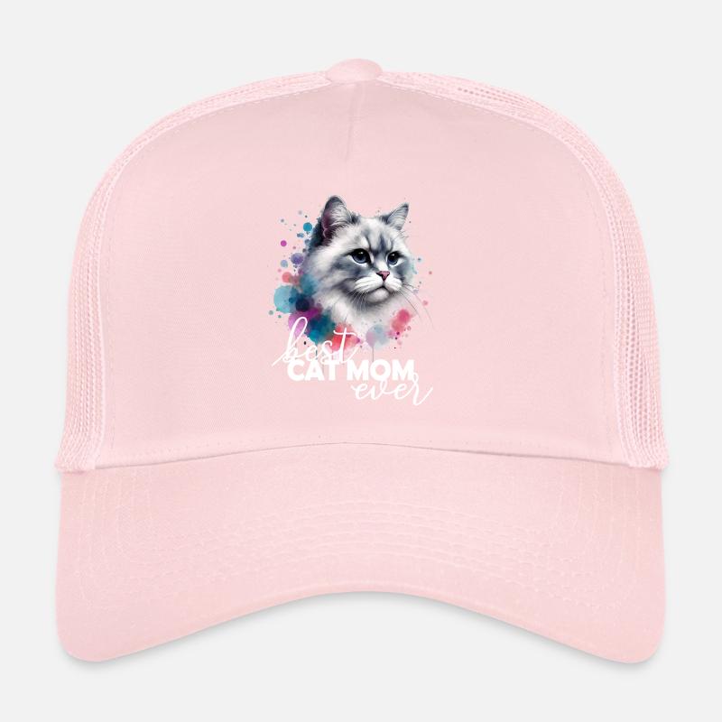 Best Cat Mom Cat Saying Trucker Cap