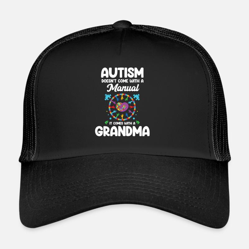 Autismus Kommt Nicht Mit Einer Manuellen Oma Adhs - Trucker Cap - Schwarz/Schwarz