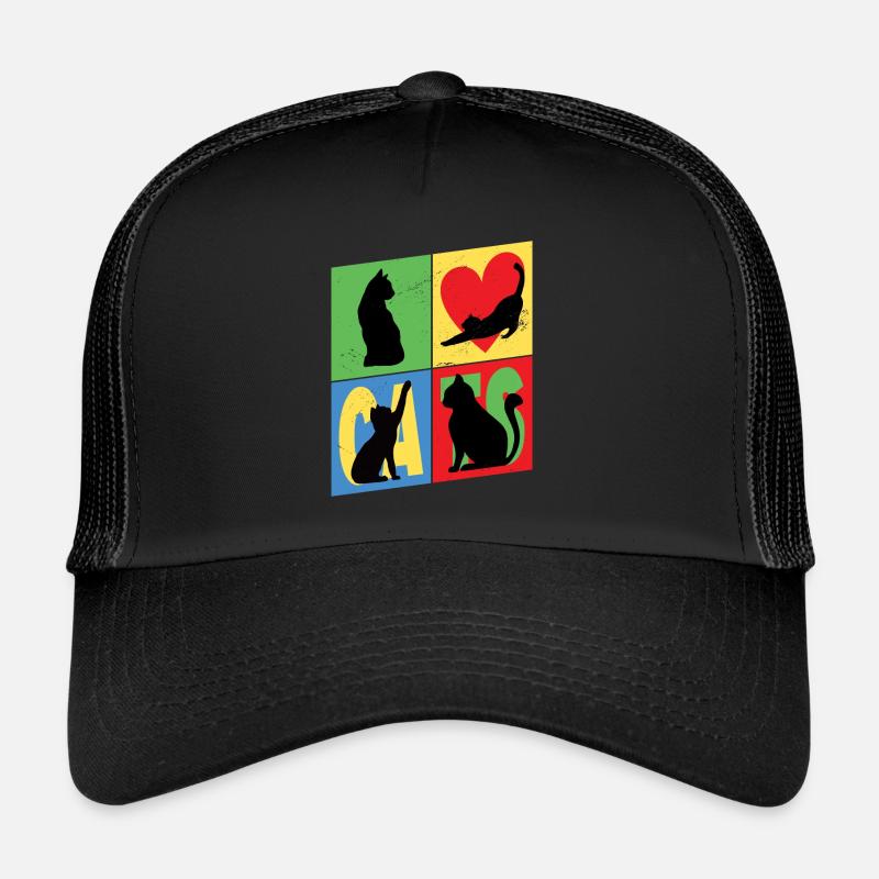Chat Silhouettes Cat Lover Vintage rétro Casquette trucker 