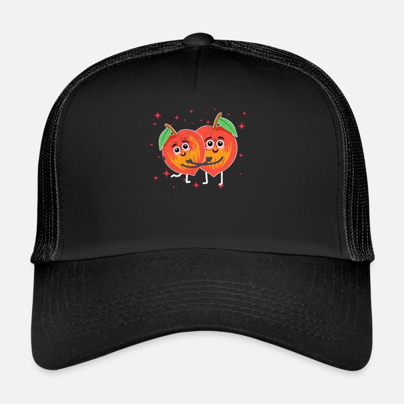 Couple de kaki mignon étreignant le fruit du kaki Casquette trucker 