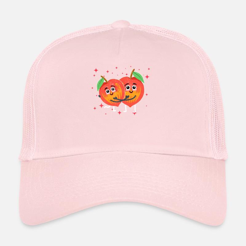Cute Persimmon Couple Hugging Persimmon Fruit Trucker Cap