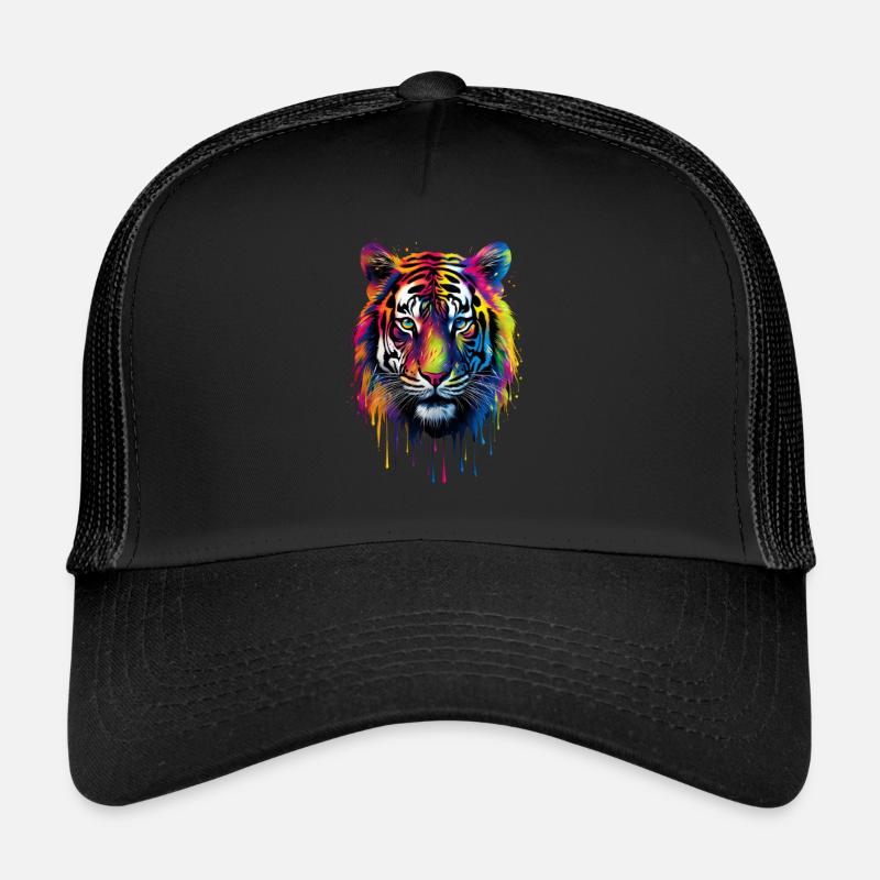 Rainbow Tiger - Trucker Cap - Schwarz/Schwarz
