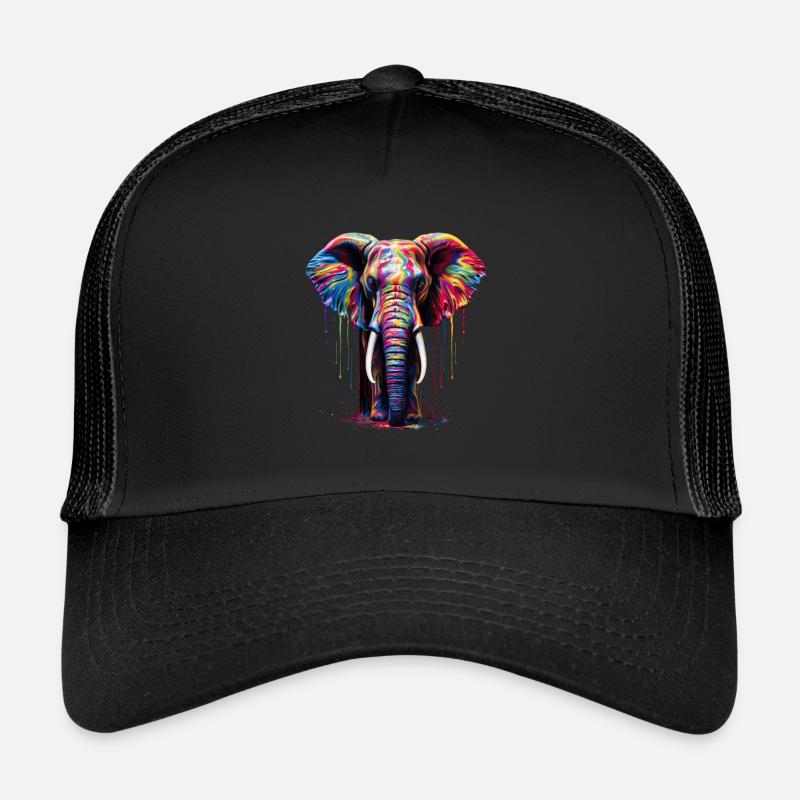 Éléphant arc-en-ciel Casquette trucker 