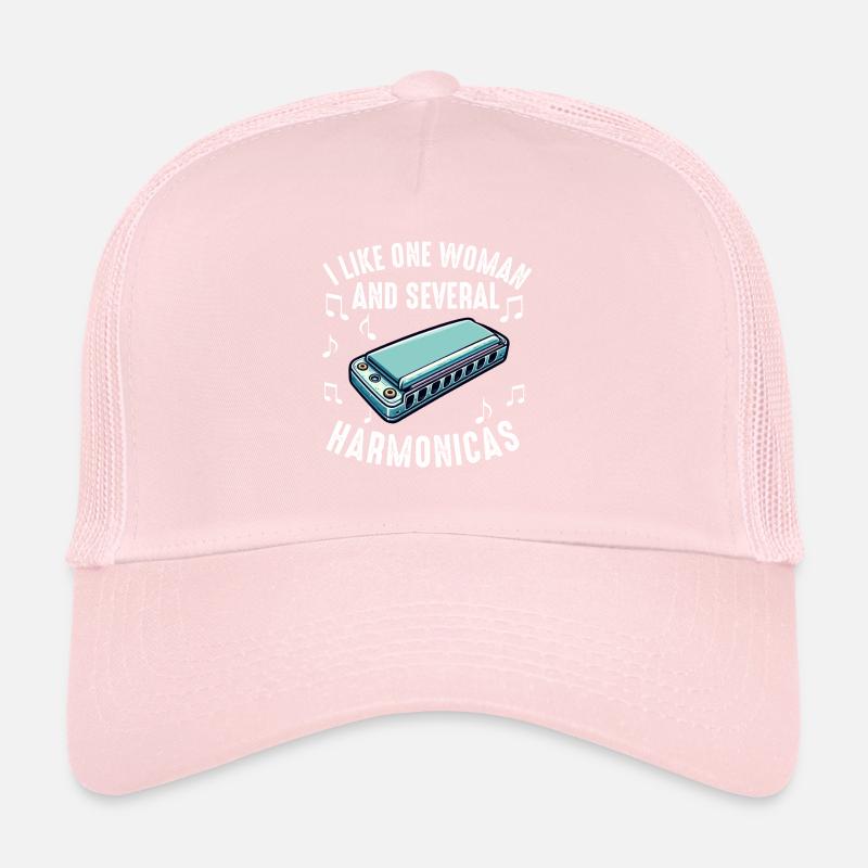 Harmonica Player For Men Women Funny Harmonicist Trucker Cap