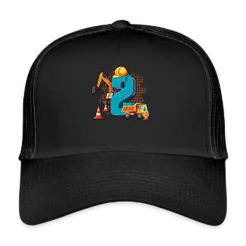 Construction Machinery 2nd Birthday - Trucker Cap - black/black - Front