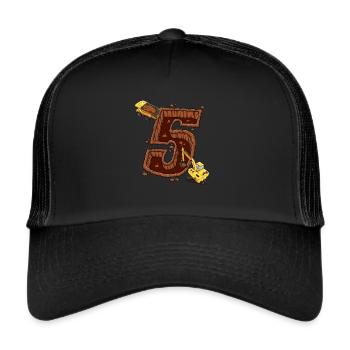 Construction Machinery 5th Birthday - Trucker Cap - black/black - Front