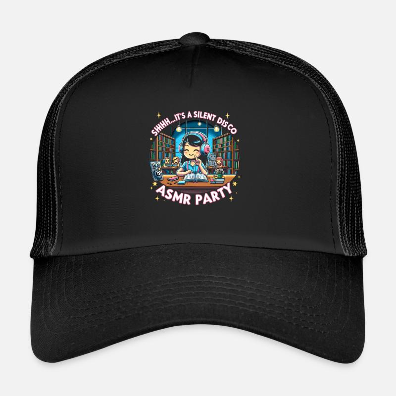 Asmr Whispering Asmr Enthusiast Mindfulness - Trucker Cap - Schwarz/Schwarz