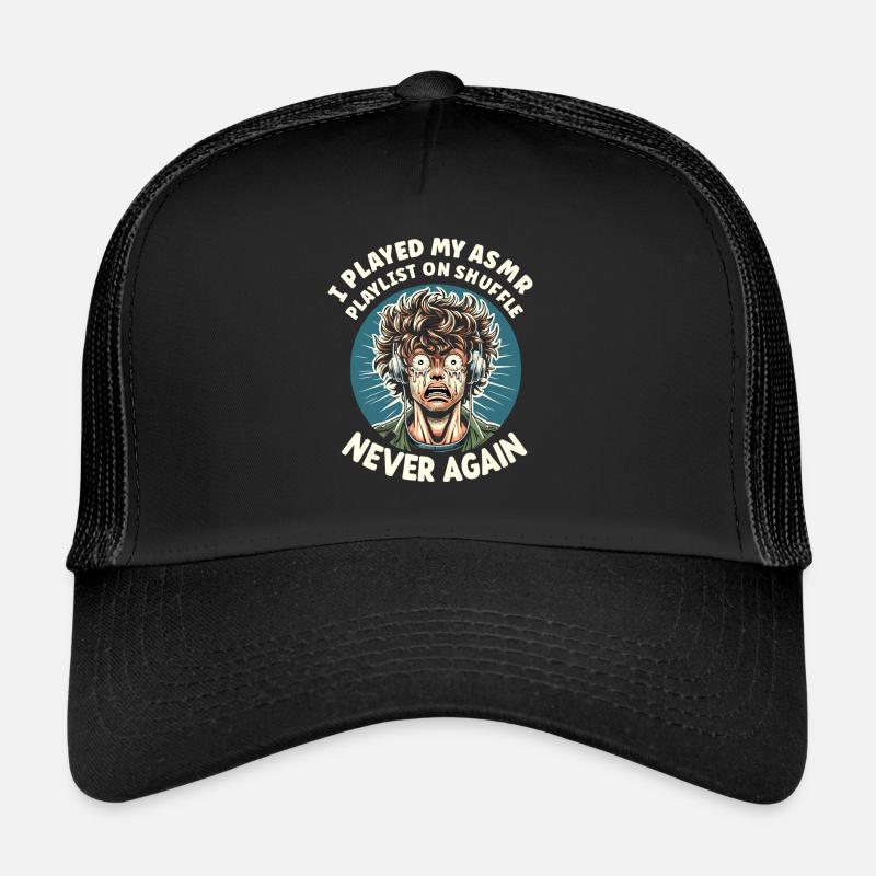 Asmr Whispering Asmr Enthusiast Mindfulness - Trucker Cap - Schwarz/Schwarz