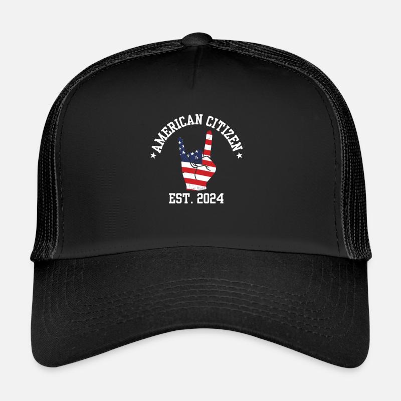 American Citizen Est 2024 US Flag Naturalized Trucker Cap