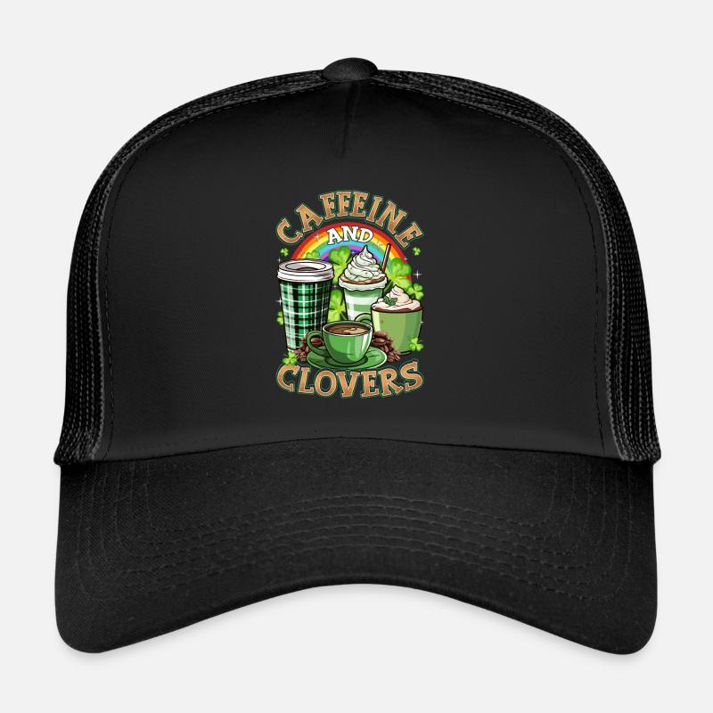 St. Patrick's Day Kaffee, Koffein und Klee Trucker Cap