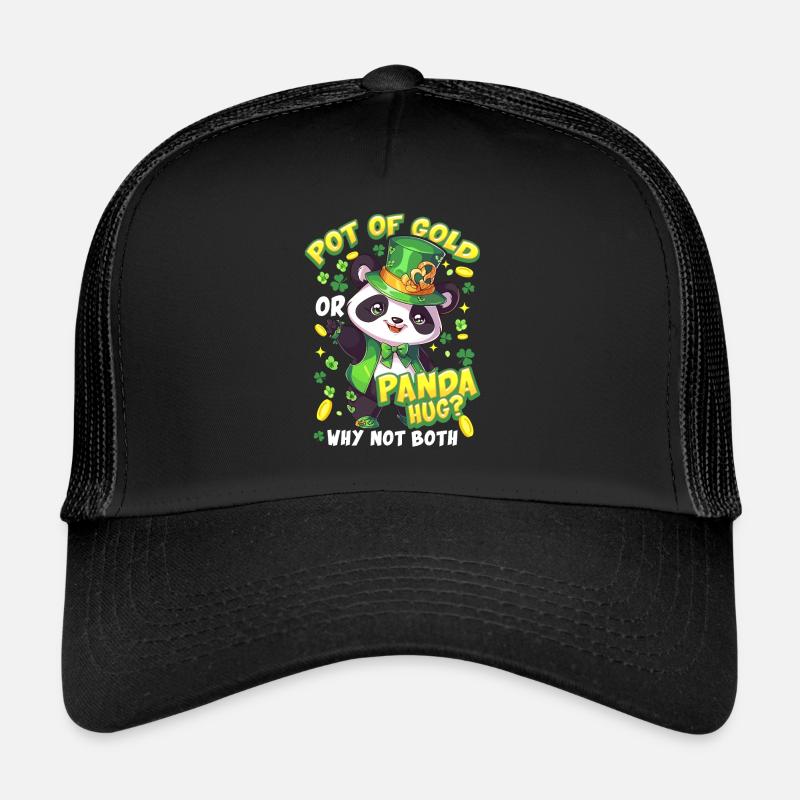 St. Patrick's Day Panda-Umarmung Trucker Cap
