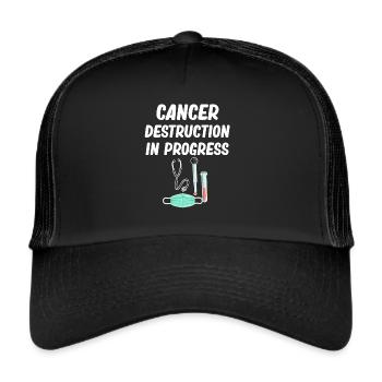 Krebszerstörung Im Gange Lustige Onkologen-chemo - Trucker Cap - Schwarz/Schwarz - Vorne