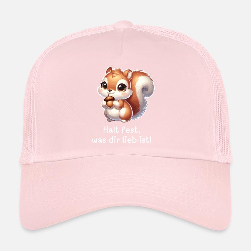 Süßes Eichhörnchen mit einer Nuss in den Händen Trucker Cap