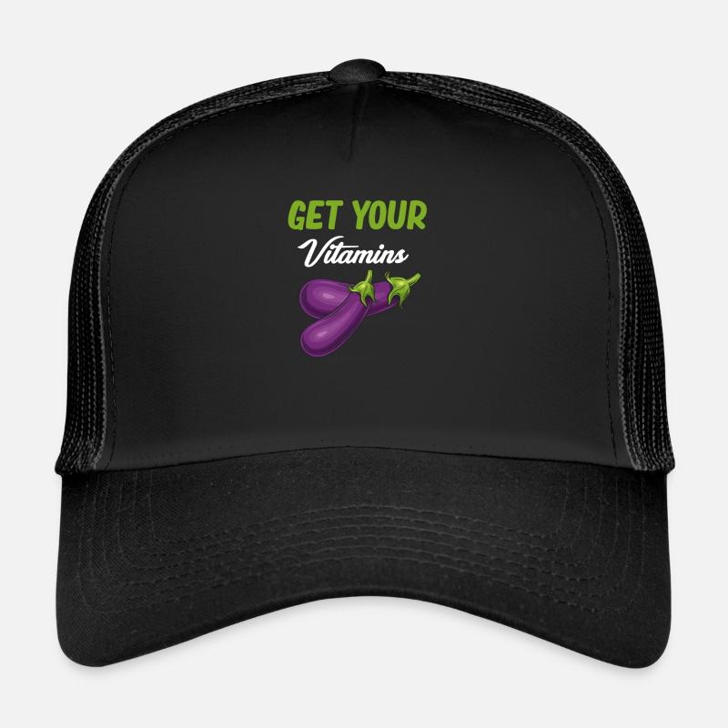 Aub Get Your Vitamins Eggplant Aubergi Trucker Cap