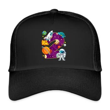 2 Anniversaire Astronaute de l’espace 2 ans - Casquette trucker  - noir/noir - Devant