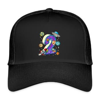 2 Anniversaire Astronaute de l’espace 2 ans - Casquette trucker  - noir/noir - Devant