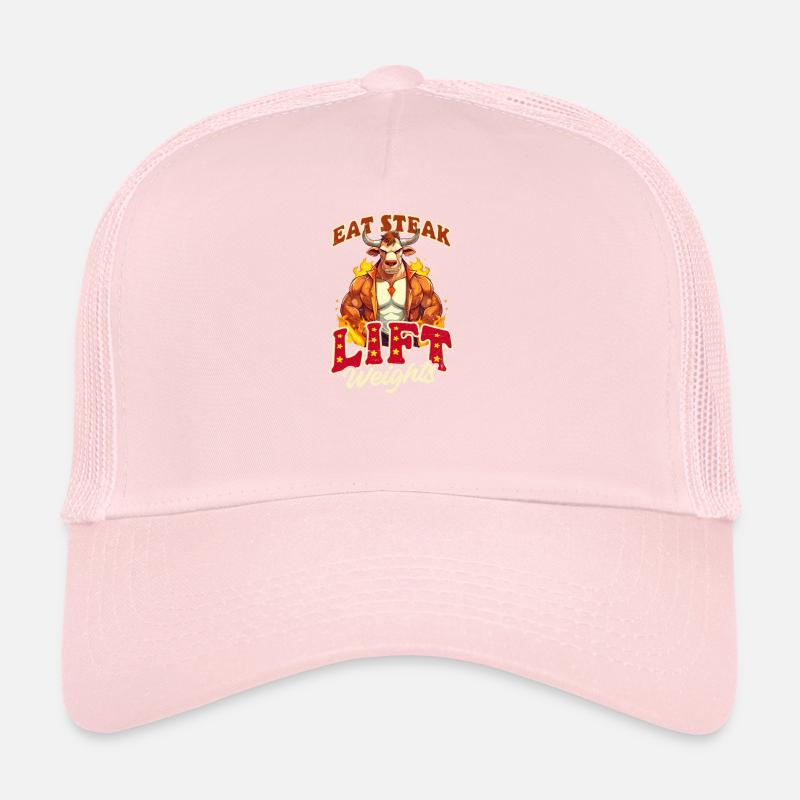 Bodybuilder BBQ Essen Steak Gewicht heben Trucker Cap
