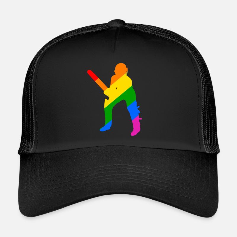 Schlagmann im Cricket Regenbogen Trucker Cap