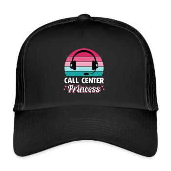 Call Center Princess / Call Center IT, Headset - Trucker Cap - black/black - Front