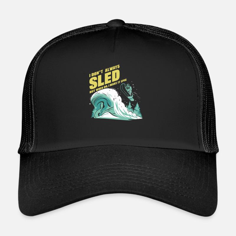 Sledding Snow Sled Winter Sport Winter Outdood Trucker Cap