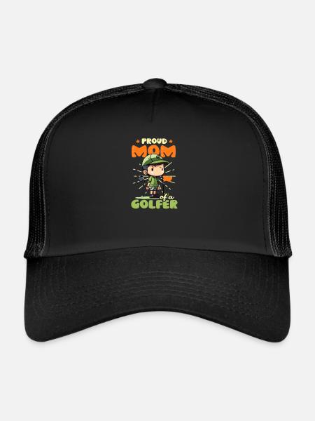 Golfing Mom Proud Mom Of Golfer - Trucker Cap - black/black - Front