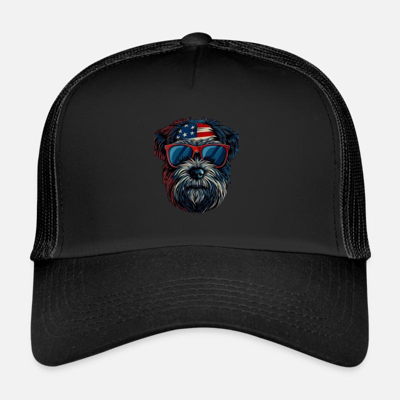 Havanese with American Sunglasses Trucker Cap