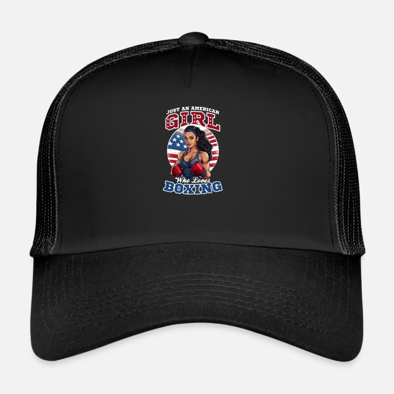 Boxen Amerikanisches Mädchen liebt Boxen Trucker Cap