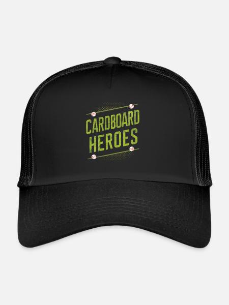 Cartes de Baseball joueur de Baseball Fan de Baseball cadeau - Casquette trucker  - noir/noir - Devant