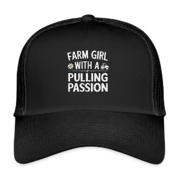 Tractor Pulling Tractor Pulling Tractor Power Farm - Trucker Cap - black/black - Front