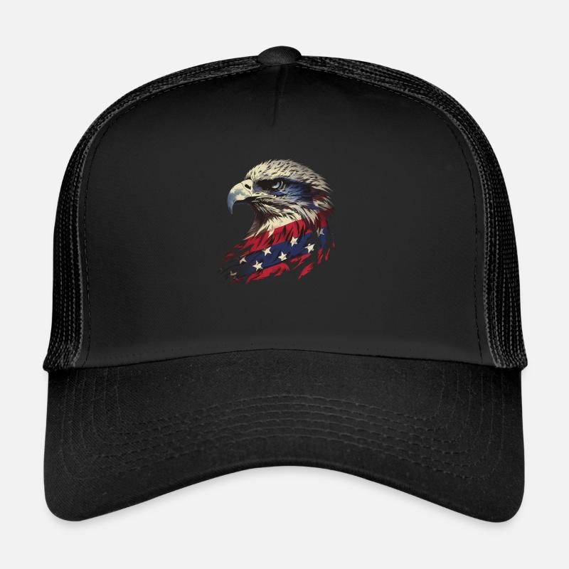 American Flag Freedom Eagle USA Pride 5 Trucker Cap