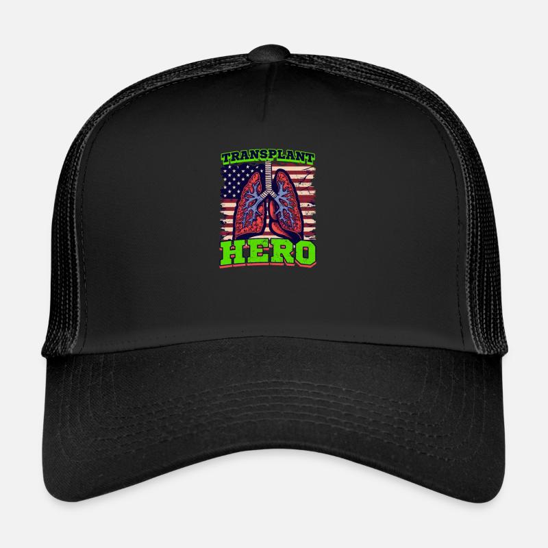 Lungentransplantation Transplantation Hero - Trucker Cap - Schwarz/Schwarz