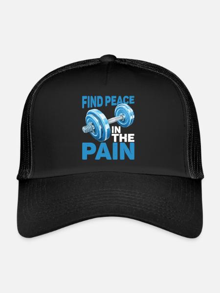 Trouver la paix dans la douleur 68 - Casquette trucker  - noir/noir - Devant