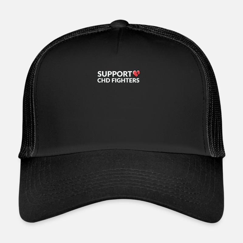 CHD-Bewusstseinsunterstützung CHD-Kämpfer - Trucker Cap - Schwarz/Schwarz