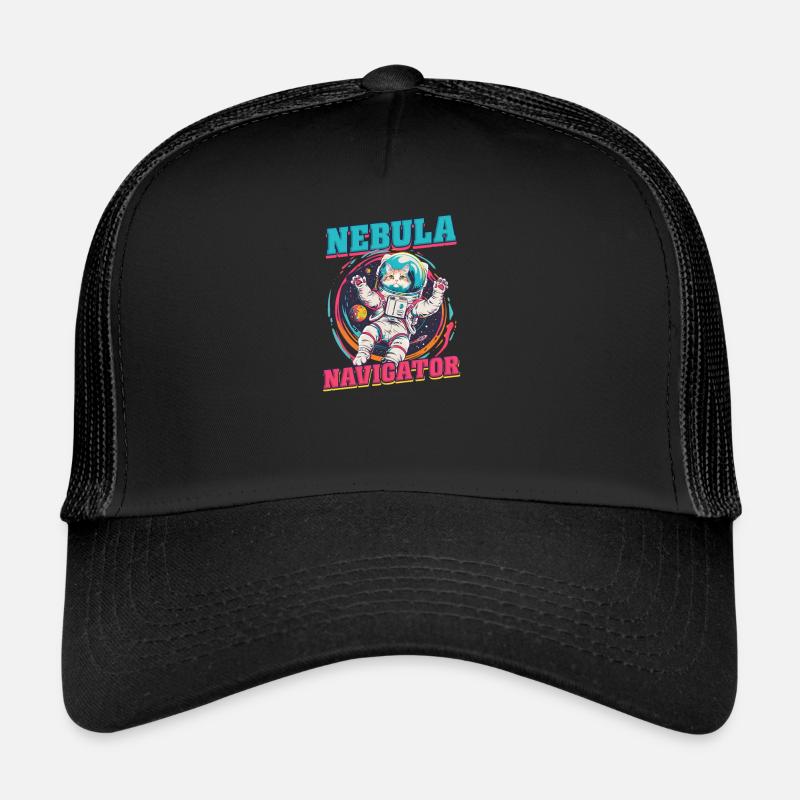 Navigateur de nébuleuse d’astronaute de chat Casquette trucker 