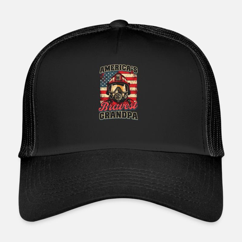 Grand-père pompier Les États-Unis Le plus courageux Casquette trucker 